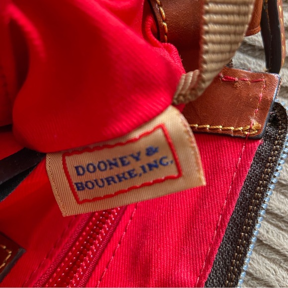 Dooney & Bourke Brown canvas w/leather Crossbody Pouchette - EUC - Picture 11 of 12